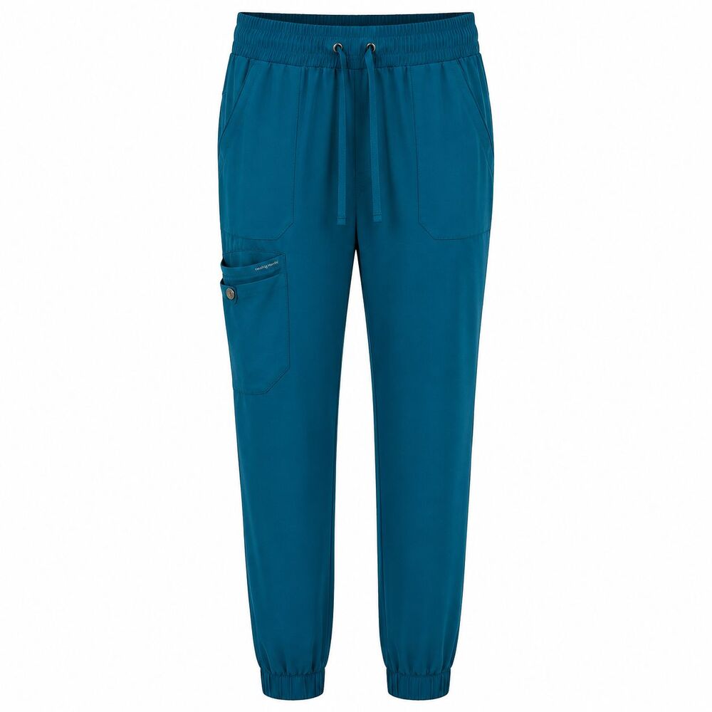 Healing Hands HH Works Renee Jogger Scrub Pants Women's Medium Teal 9575 Nurses